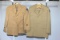 2 US WW2 Occupation Era Wool Khaki Officer's Jackets. Air Force & Corps of Engineers. Mothing.