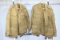 Lot of 2 Cold War Era Russian  Khaki Cotton Combat Artillery Uniform Jackets.