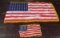 Lot of 2 US 48 & 50 Star Flags W/ Gold Fringe.