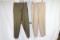 2 Pairs of US WW2 Army Officer's Pants. Chocolate Brown & Pinks.