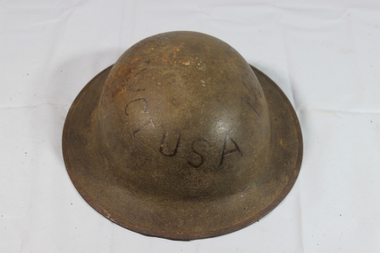 Great Looking US WW1 Soldier Etched Helmet.