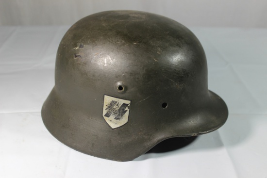 WW2 German Double Decal M40 SS Helmet Shell. Reenactor Piece