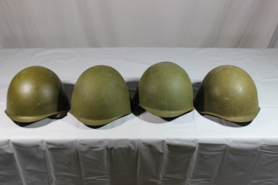 Lot of 4 Cold War Russian SSh-40 Steel Combat Helmets