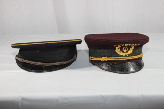 Lot of 2 Pre WW2 Marching Band Visor Caps.