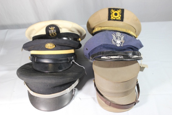 Lot of 6 Korean War & Later Caps & Hats.