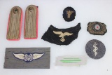 WW2 German Lot. Panzer Shoulder Boards, Luftschutz, Bullion, Cut Off.