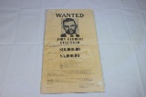 1934 Wanted Poster For John Dillinger.