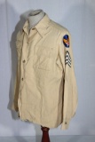 US WW2 Named WAC Women's Army Air Corps Khaki Cotton Dress Shirt W/ Patches.