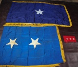 Lot of 3 General's Flags. 1 Silk WW2 Period Felt Car Pennant.