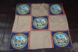 US Post WW2 Department of the Army Hand Sewn Throw Quilt.