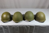 Lot of 4 Cold War Russian SSh-40 Steel Combat Helmets