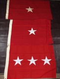 Lot of 3 WW2 Through Vietnam General's Flags.  All Wool.  All Double Sided.