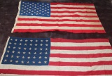 Lot of 2 US 48 & 50 Star Flags. Fair Condition.