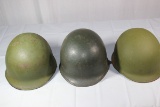 Lot of 3 US Vietnam Rear Seam Swivel Bale Shells. 1 Has Stripped Liner.