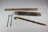 5 Pieces of Misc. Field Gear. Cleaning Rods. Billy Club. Tent Pegs. Dragon Swagger Stick.