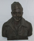 Large Bronze Sculpture Bust Of USAAF Airman-KIA Tokyo 1945-Please Read Description!