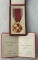 Polish Cross of Merit Cased Medal with Award Document