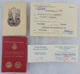 4 pcs. Polish National Organizations and Civil Defense Efficiency Identification Cards - Named