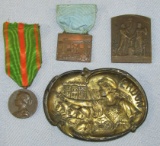 4pcs-Misc WW1/Earlier French Medals-Verdun Ashtray