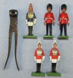 6pcs-Britains LTD. Toy Lead Soldiers Bated 1973-Small Caliber Bullet Mold