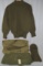 4pcs-Scarce WW2 Period USN Toque/Scarf/OD Sweater And Duffel Bag