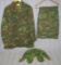 2pcs-Vietnam War Era 3rd Pattern Camo Rip-Stop Poplin Jungle Combat Jacket/Pants-ERDL Helmet Cover