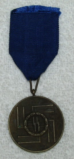 Original Waffen SS 8 Year Service Medal With Ribbon-Type 2 Petz & Lorenz