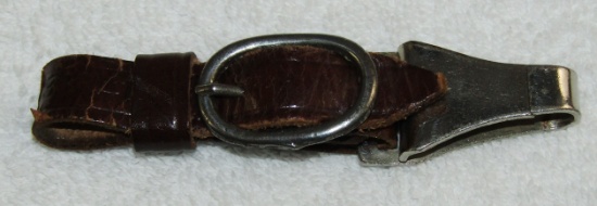 Brown Leather Hanger For The SA Dagger-Spring Loaded Clip. RZM Marked