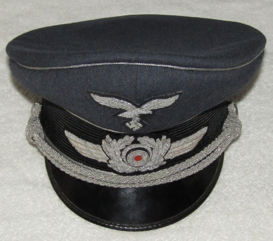 Minty Late War Luftwaffe Officer's Visor Cap-EREL