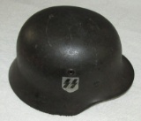 Original WW2 M40 Helmet And Liner-Maker/Size Stamped NS64-Post War SS Decal