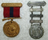 2pcs-Pre WWII USMC Marksman Ladder Badge-Named/Dated Good Conduct Medal