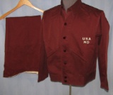 Rare WW2 Period Army Medical Dept. Convalescent Shirt And matching Trousers