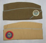 2pcs-WW2 U.S. Airborne/Para/Glider Troops Garrison Caps W/Bullion Insignia