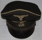 Rare Allgemeine SS Visor Cap For Enlisted-Textbook Example!