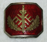 Rare Pre/Early WW2 Latvian Civil Guard Officer's Badge/Belt Buckle-Waffen SS Latvian Volunteer?