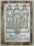 WW2 Period DAF Honor Desk Plaque With Marble Base