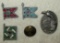 5pcs-Misc Nazi Standarte Pins-Political Uniform Button-1936 Koblenz Gau Tag Badge