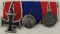 3 Place Parade Mount Medal Bar-2nd Class EK-Army 4 Yr. Service Medal-Austrian Anschluss Medal