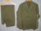 Early WW2 Period U.S. Army HBT Shirt/Pants-Large Size-Serial Number Stampings