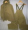 WW2 U.S. Army Wet Weather Parka W/Matching Bibs-Both Size large-Named
