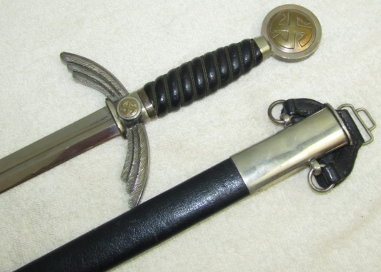 Early Model Nickel Fittings Luftwaffe Officer's Sword By Weyersberg-Very Nice Example!