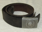 Wehrmacht Enlisted Pebbled Aluminum Belt Buckle With Belt-1 Piece Buckle