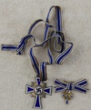 2pcs-Full Size Mother's Cross In Silver-Gold Miniature