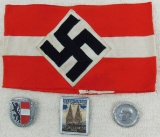 3pcs-Multi Piece Hitler Youth Armband W/Paper RZM Label-Misc. Kreigs Bund Pins