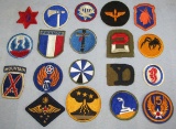 19pcs-WW2 Period Misc. U.S. Army/Air Corp Patches-Ghost Divisions Etc.