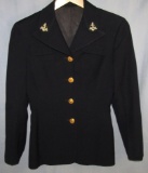 WW2 Period US Navy Women's W.A.V.E.S. Navy Blue Blazer-Size 12L-Named