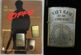 Original Vietnam War Period Engraved Zippo Lighter-67-68 LONG BINH-Peace Sign