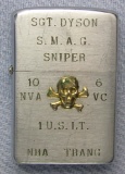 Rare Vietnam War S.M.A.G SNIPER Named Zippo Lighter 