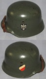 Rare WW2 Period Heer Double Decal Fiberglass Parade Helmet With Chin Strap By EREL