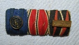 3 Place Parade Mount Ribbon Bar With SS 4 Year Service Device-Anschluss and Czech  Ribbons